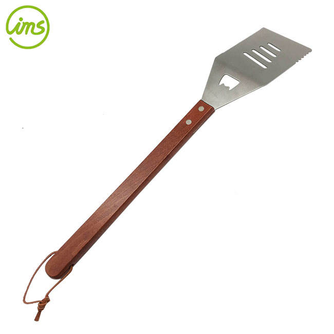 Stainless Steel BBQ Turner with Rosewood Handle – Heavy Duty Grill Spatula